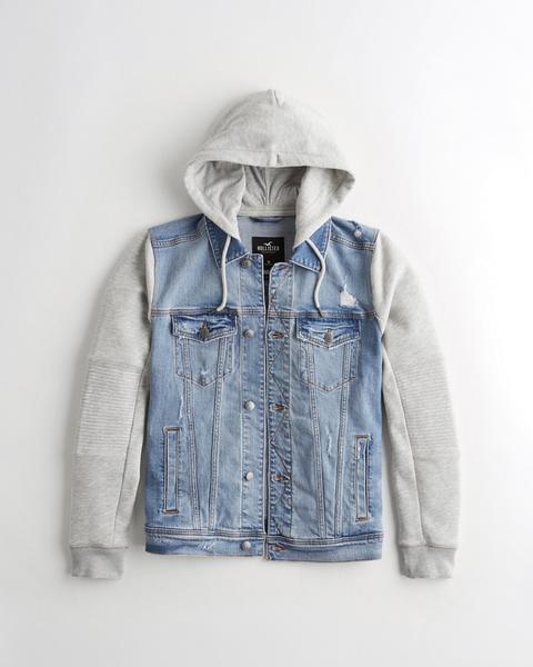 Camo Hooded Denim Jacket from Hollister 