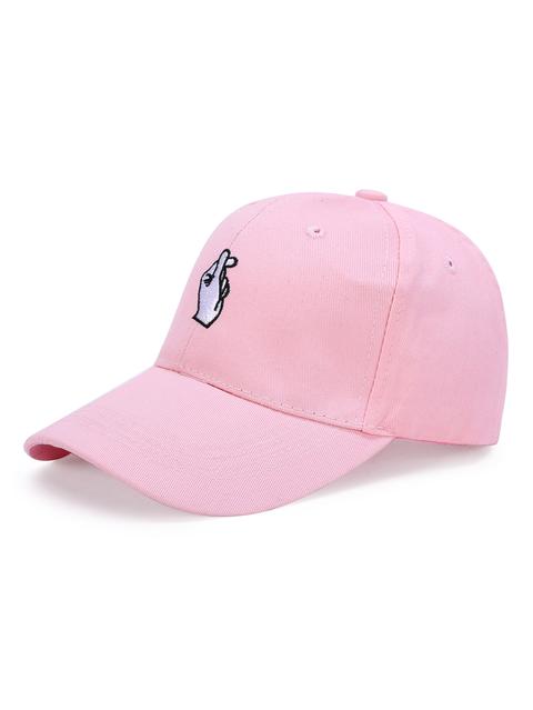 Embroidered Finger Detail Baseball Cap