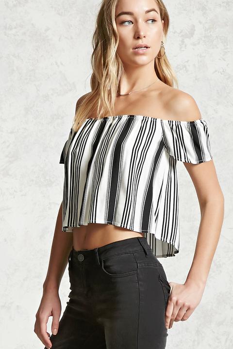 Striped Off-the-shoulder Top