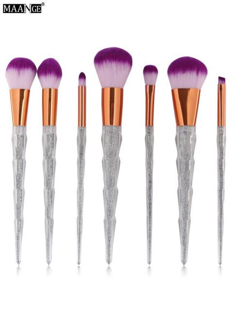 Maange 7pcs Shimmering Unicorn Conical Makeup Brushes Set