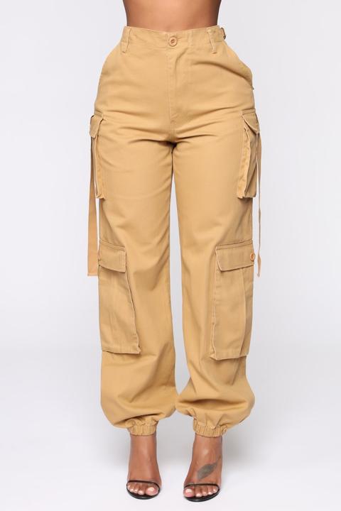 Obey My Commands Cargo Pants - Camel