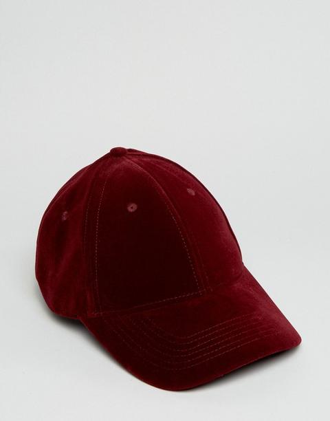 Gorra De Terciopelo Burdeos De Asos