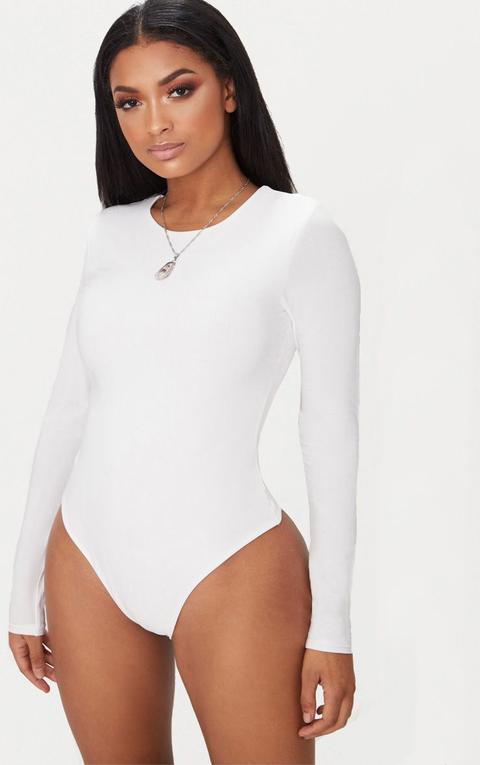 Shape White Long Sleeve Slinky Bodysuit