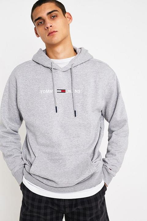 Tommy Jeans Small Logo Grey Hoodie - Mens S