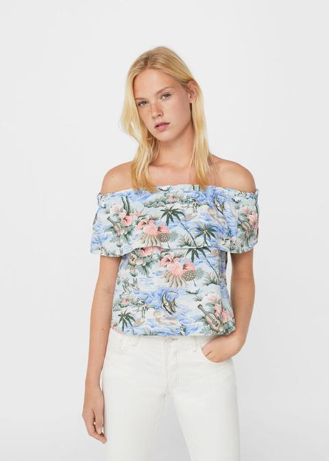 Top Off-shoulder Tropical