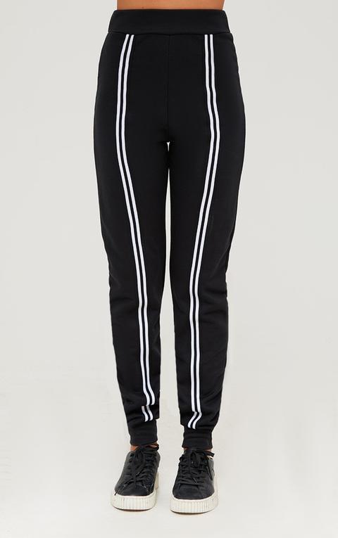 Black Track Stripe Joggers