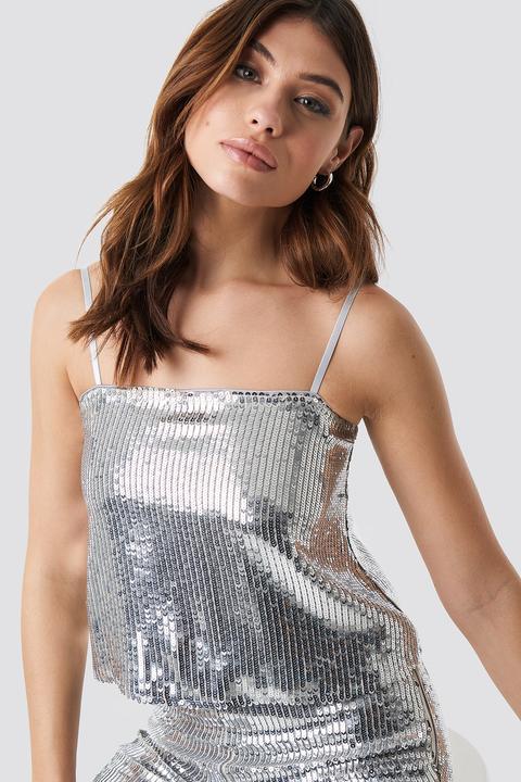 Sparkle Stripe Singlet Silver