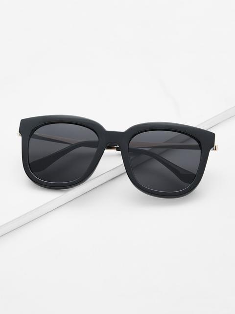 Occhiali Da Sole Con Lenti Oversized Quadrati - Nero Retro