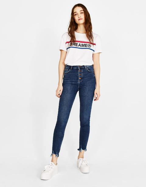 Jeans Skinny Fit Con Botones