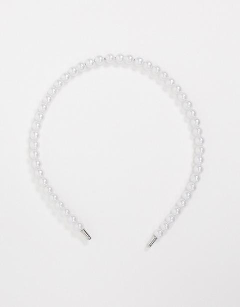 Asos Design Pearl Headband-gold