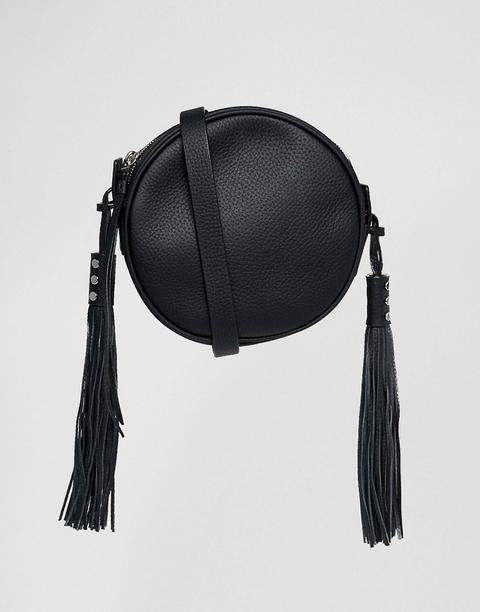 Bolso Redondo De Cuero Con Borlas Kepi De Allsaints