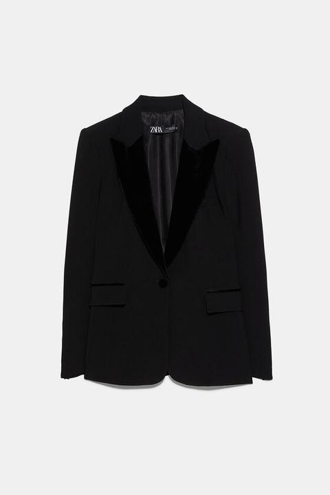 Blazer Smoking Solapa Terciopelo