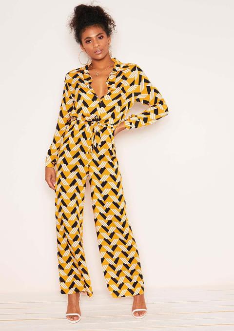 Antonia Yellow Geometric Print Jumpsuit