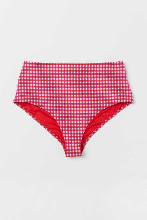 H & M - Slip Bikini High Waist - Rosso