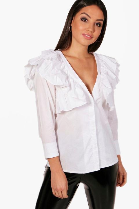 Ruffle Front Shirt