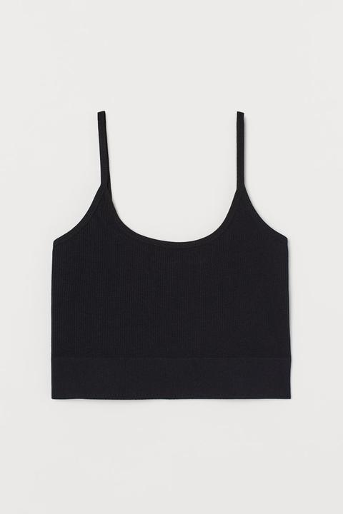 Seamless Crop Top - Black