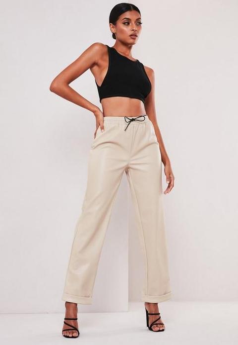 missguided leather joggers