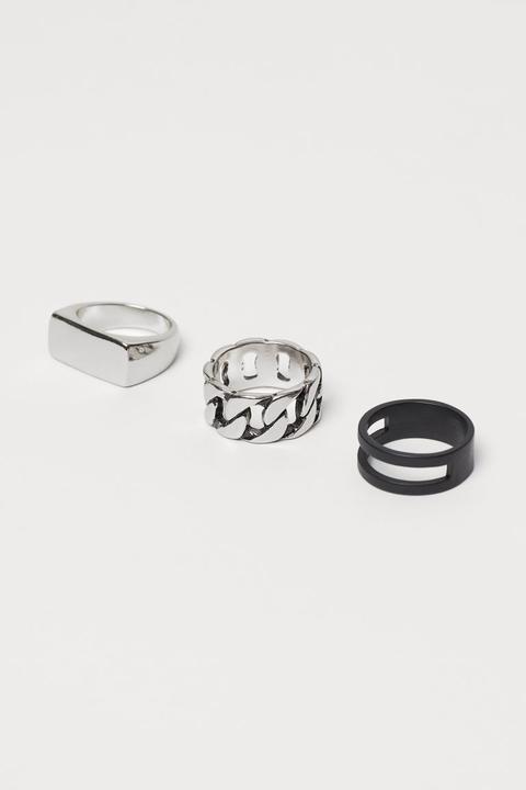 Pack De 3 Anillos - Plata