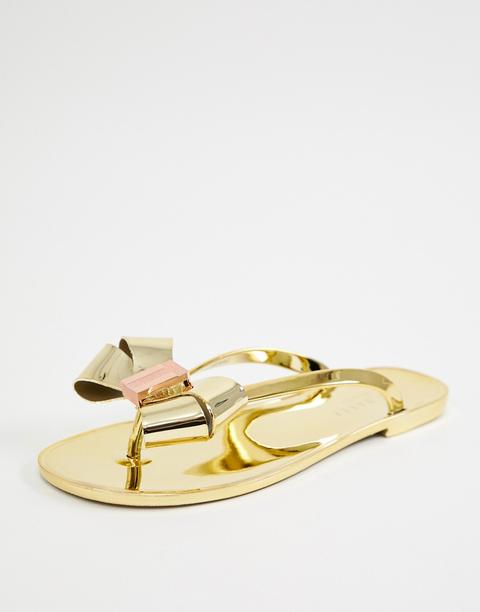 Ted Baker - Infradito Con Fiocco - Oro