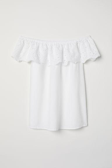 Off-shoulder-top - White - Damen