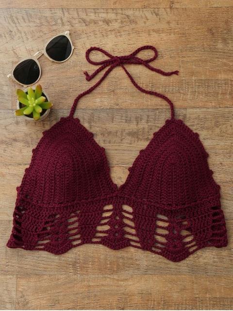 Halter Crochet Bralette Swim Top