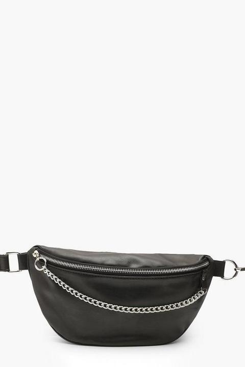 black chain bum bag