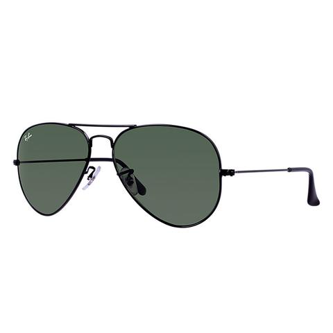 Ray Ban Aviator Classic Unisex Sunglasses Lenti: Verde, Montatura: Nero - Rb3025 L2823 58-14