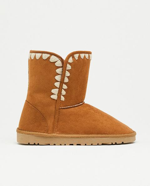 Sfera - Botas De Mujer Con Pelo Pespunte Camel