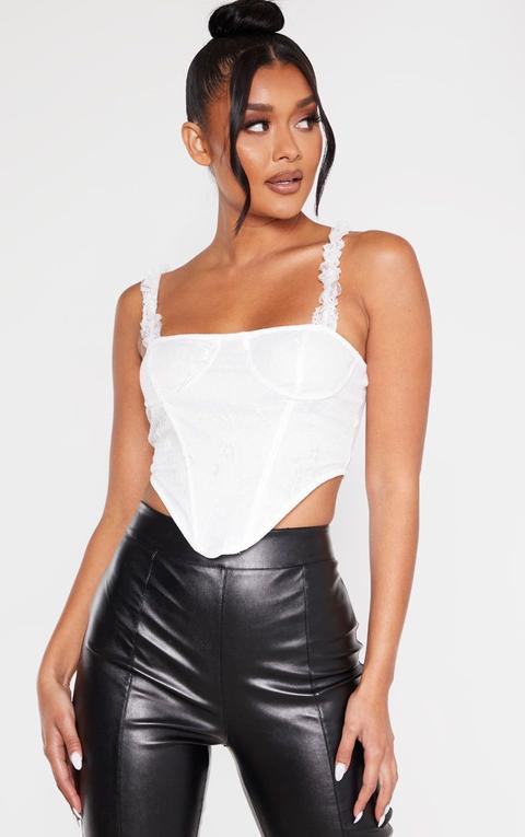 white corset crop top