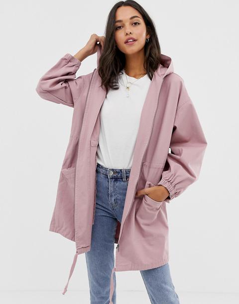 pink lightweight parka