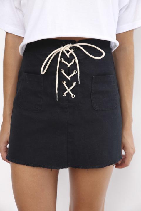 Lace Up Skater Skirt