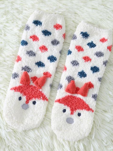 Cartoon Little Fox Coral Fleece Socks