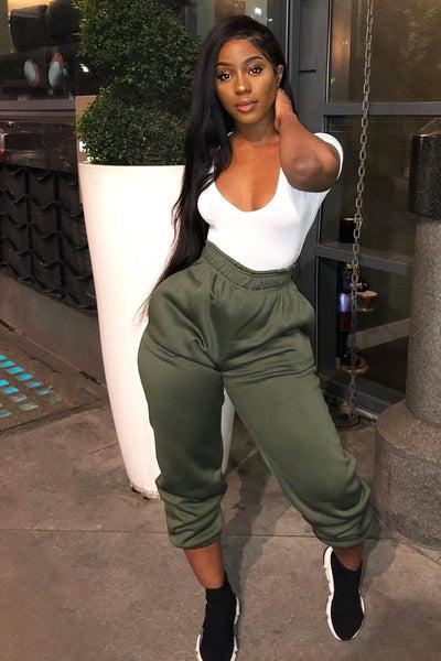 Khaki Oversized Joggers - Erica