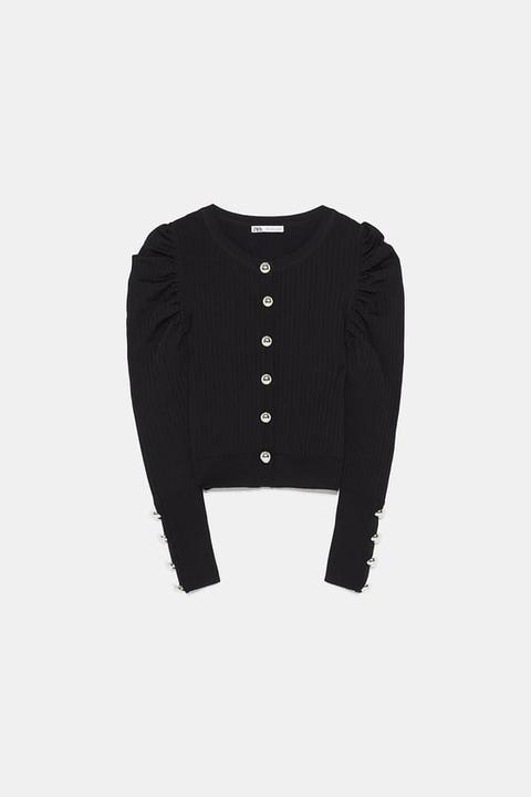 sweater with buttons zara