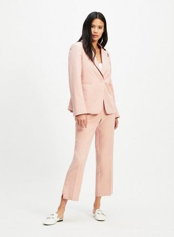 pale pink cigarette trousers