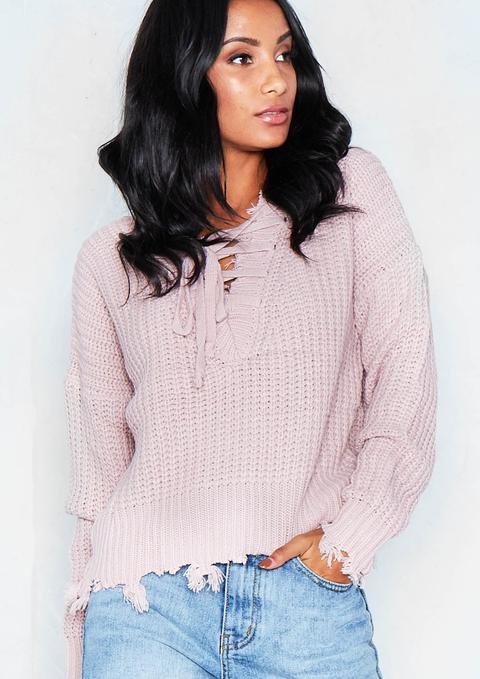 pink lace jumper