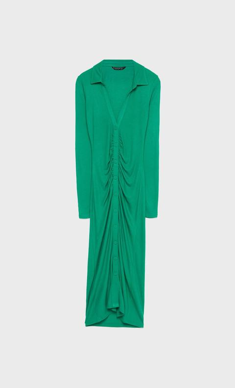 Vestido Midi Polo Fruncido