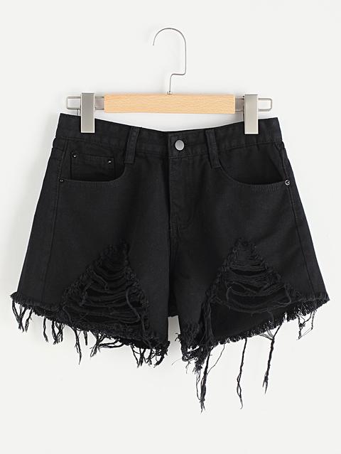 Pantaloncini In Denim Frayed Fremiti