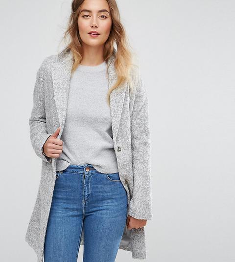 Asos Tall - Cappotto Cocoon In Tessuto - Grigio