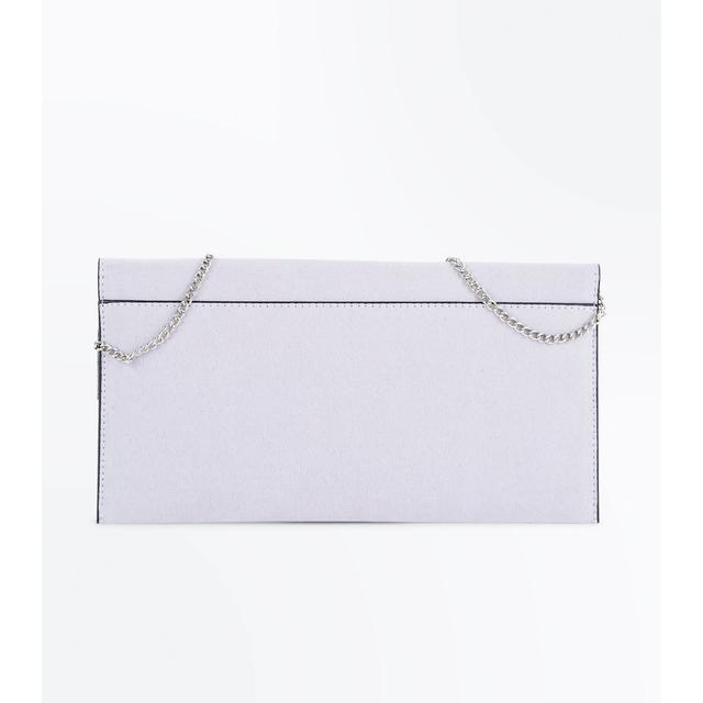 grey suede clutch bag new look