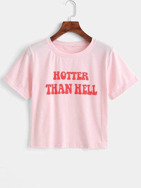T-shirt Grafica A Lettere Pink