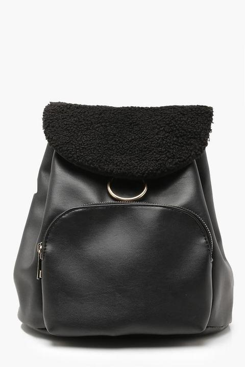 Faux Fur Flap Rucksack