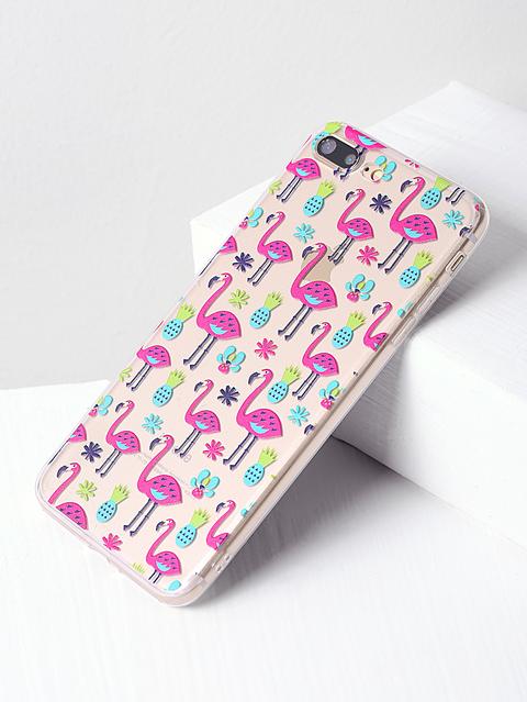 Funda Para Iphone 7 Plus Con Estampado De Flamingo Y Piña