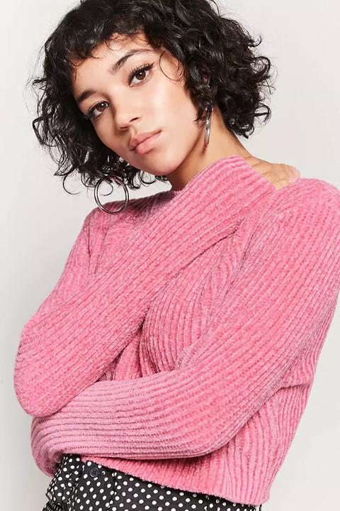 Cropped Chenille Sweater