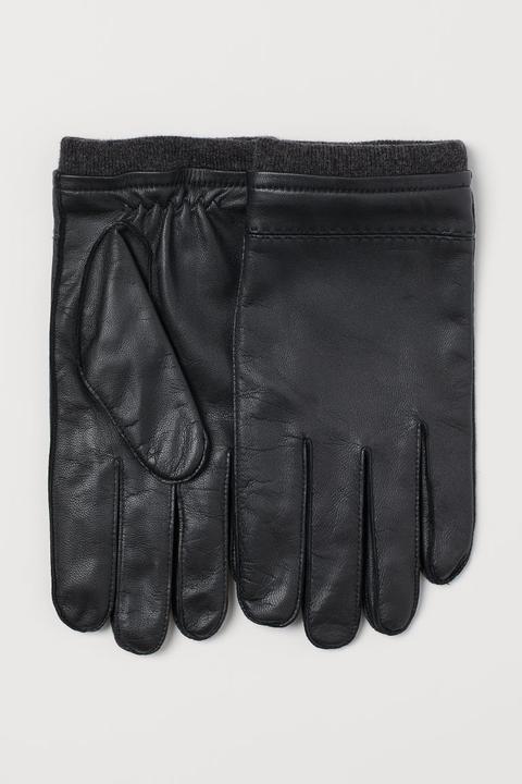 Guantes De Piel - Negro