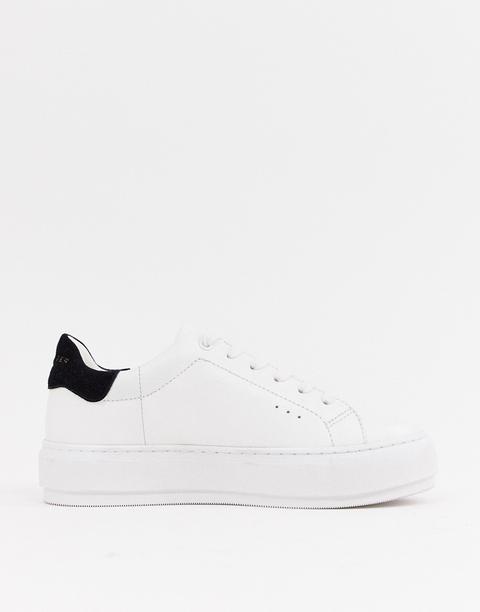 Kurt Geiger London Laney Black Trim Trainers-white