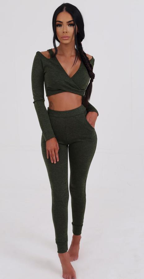 Harper Lounge Two Piece - Khaki