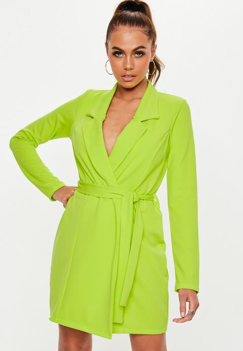 lime green long sleeve dress