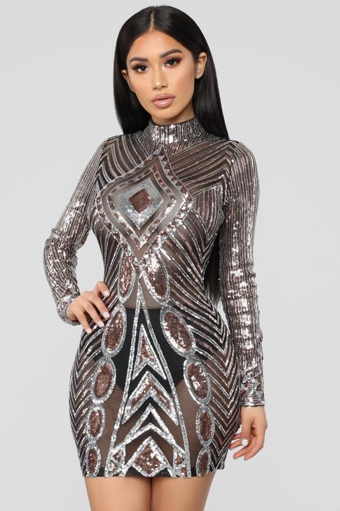 Everything Paid For Sequin Dress - Gold