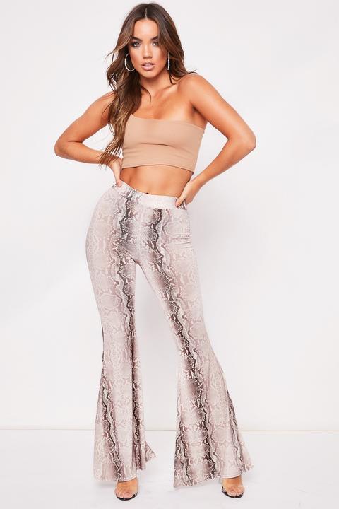 Isabel Snake Print Flared Trousers